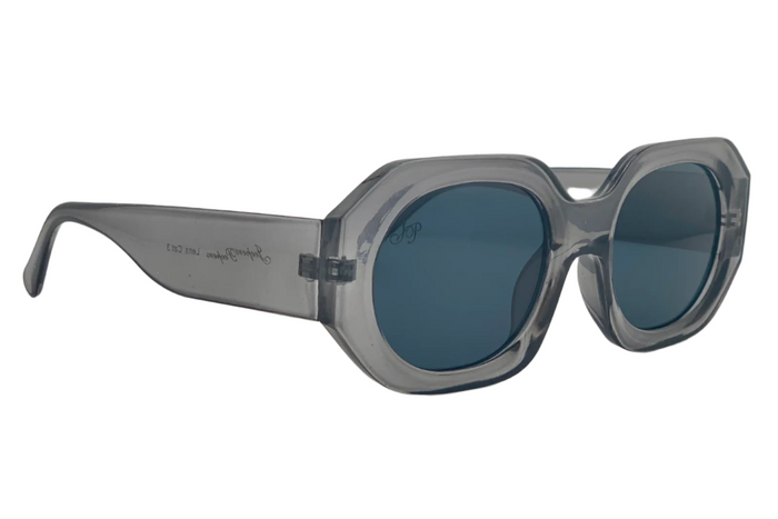 LIGHT GREY HEXAGON FRAME WITH GREY LENSES