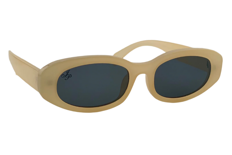 CREAM OVAL FRAME WITH GREY LENSES