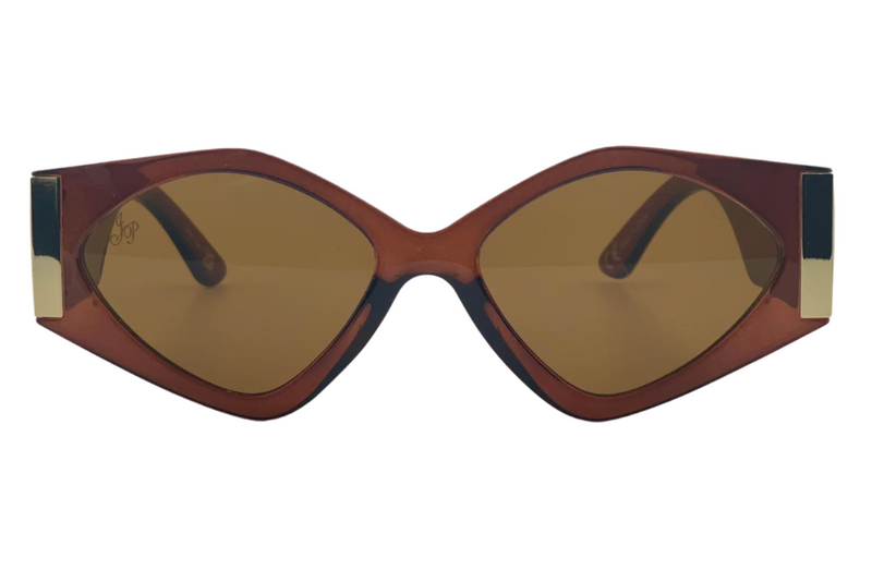 BROWN CAT EYE FRAME WITH BROWN LENSES