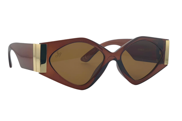 BROWN CAT EYE FRAME WITH BROWN LENSES