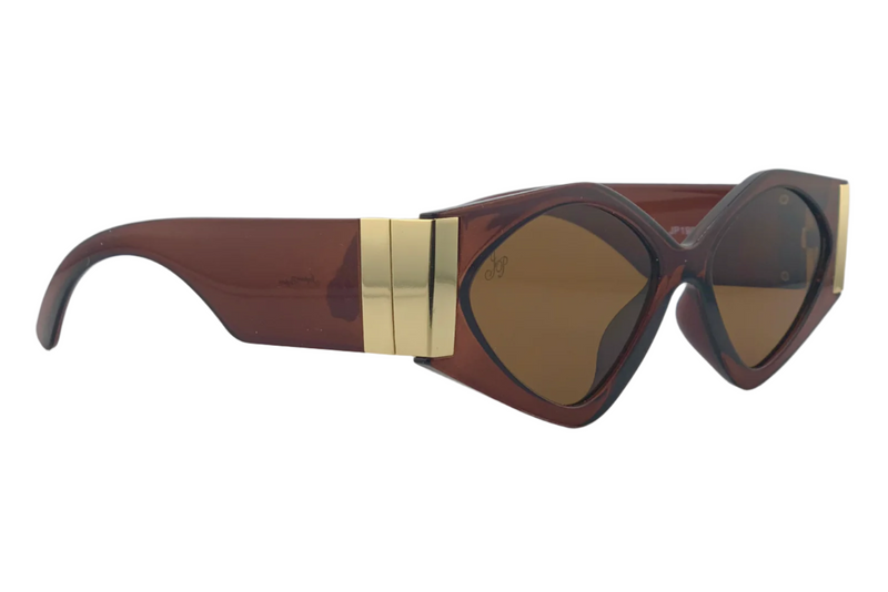 BROWN CAT EYE FRAME WITH BROWN LENSES