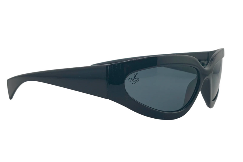 BLACK VISOR FRAME WITH BLACK LENSES