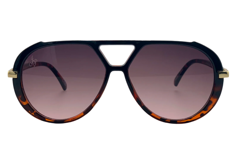 TORT/BLACK ROUND FRAME WITH PURPLE LENSES