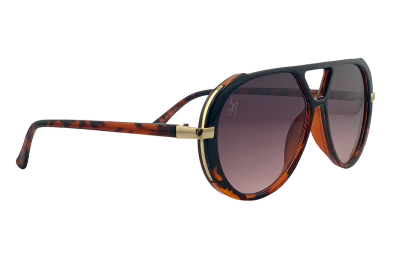 TORT/BLACK ROUND FRAME WITH PURPLE LENSES