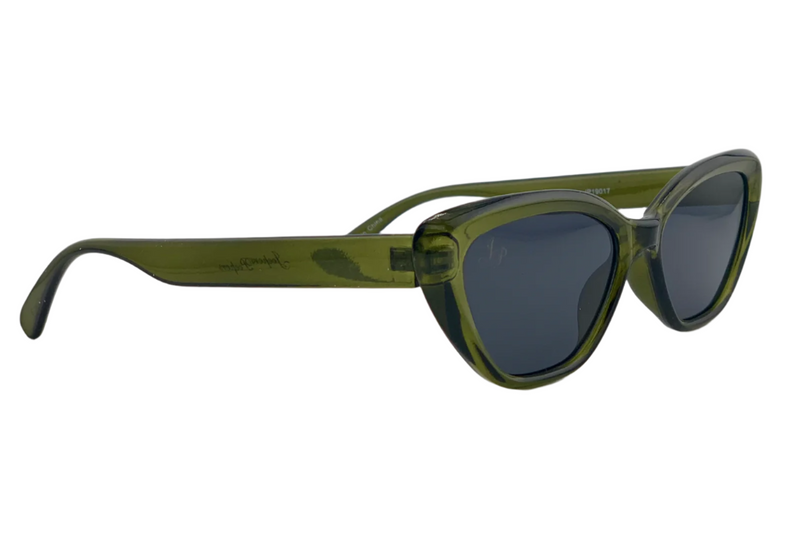 OLIVE CAT EYE FRAME WITH GREY LENSES