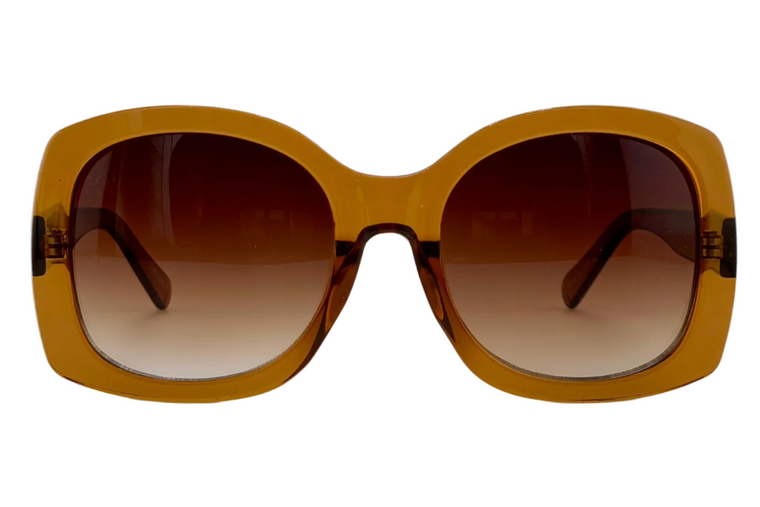 BROWN SQUARE FRAME WITH BROWN LENSES