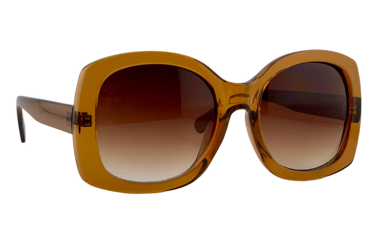 BROWN SQUARE FRAME WITH BROWN LENSES