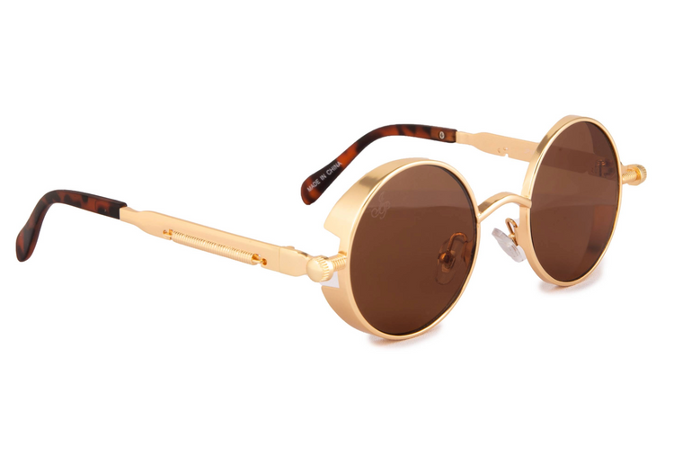 GOLD ROUND FRAME WITH SIDE CAPS