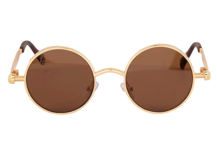 GOLD ROUND FRAME WITH SIDE CAPS