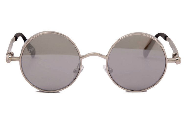 SILVER ROUND FRAME WITH SIDE CAPS