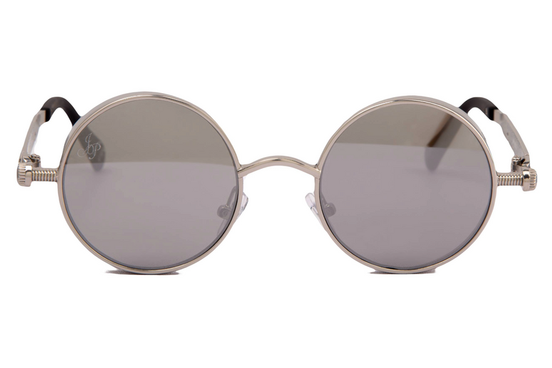 SILVER ROUND FRAME WITH SIDE CAPS