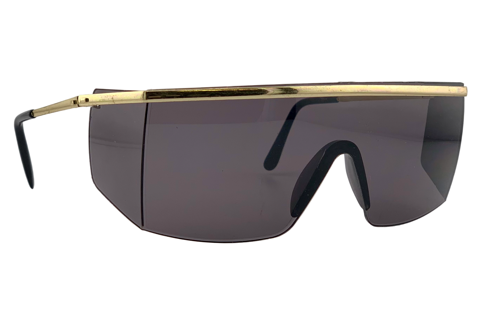 GOLD METAL VISOR FRAME WITH SMOKE LENSES