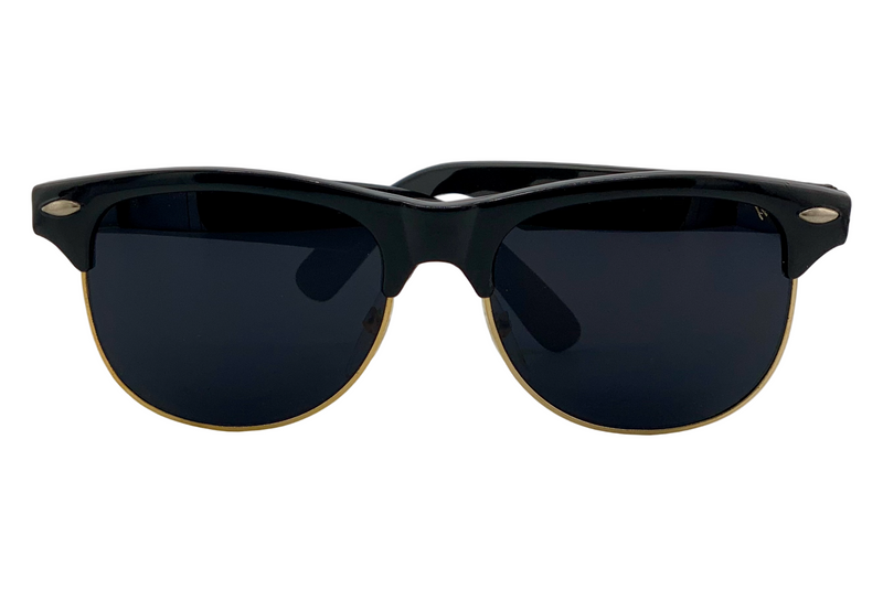 BLACK/GOLD WAYFARER WITH BLACK LENSES