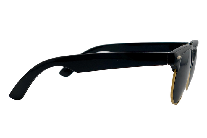 BLACK/GOLD WAYFARER WITH BLACK LENSES