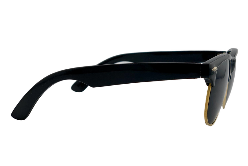 BLACK/GOLD WAYFARER WITH BLACK LENSES