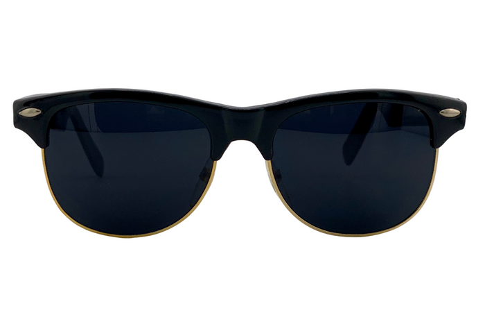 BLACK/GOLD WAYFARER WITH BLACK LENSES