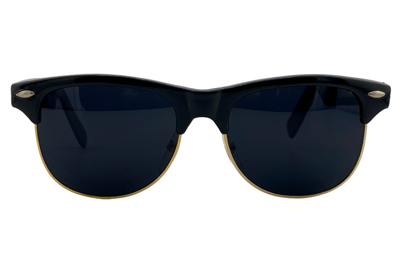BLACK/GOLD WAYFARER WITH BLACK LENSES