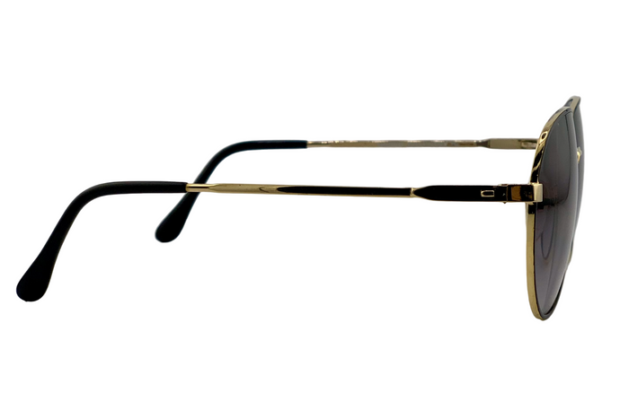 BLACK/GOLD ROUND METAL FRAME WITH GREY GRAD LENSES