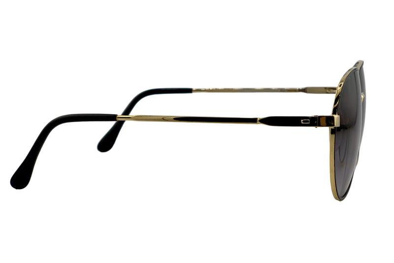 BLACK/GOLD ROUND METAL FRAME WITH GREY GRAD LENSES