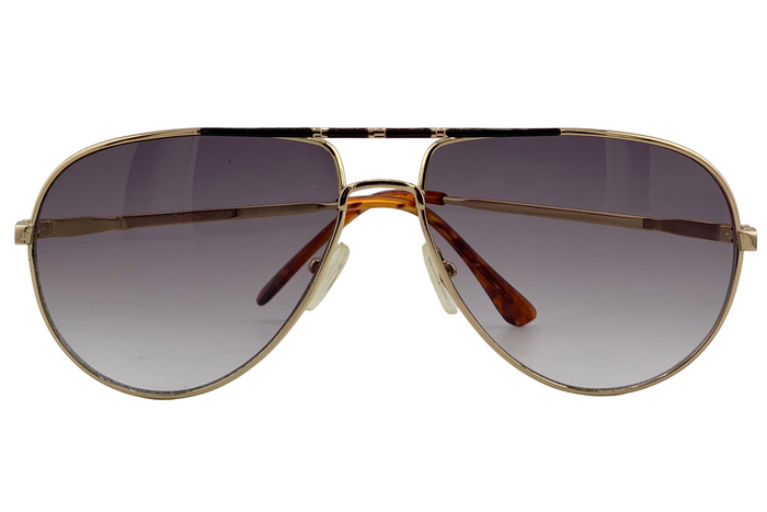 GOLD METAL AVIATOR WITH PURPLE GRAD LENSES