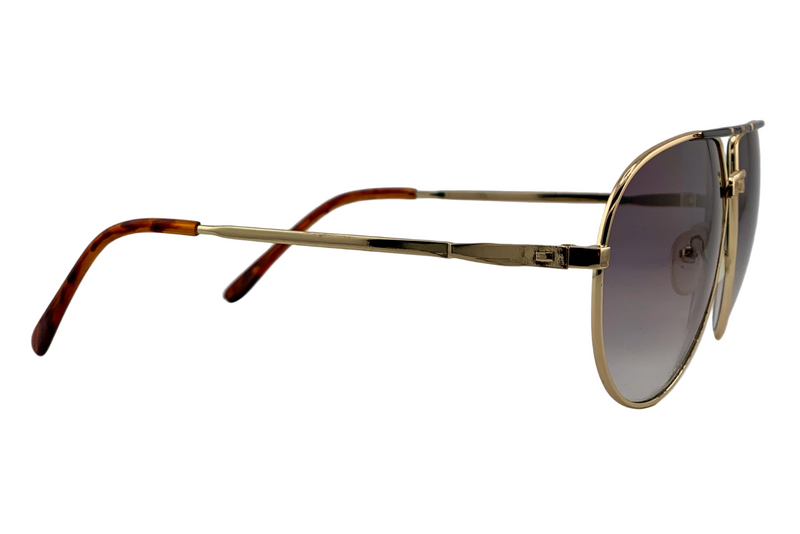 GOLD METAL AVIATOR WITH PURPLE GRAD LENSES