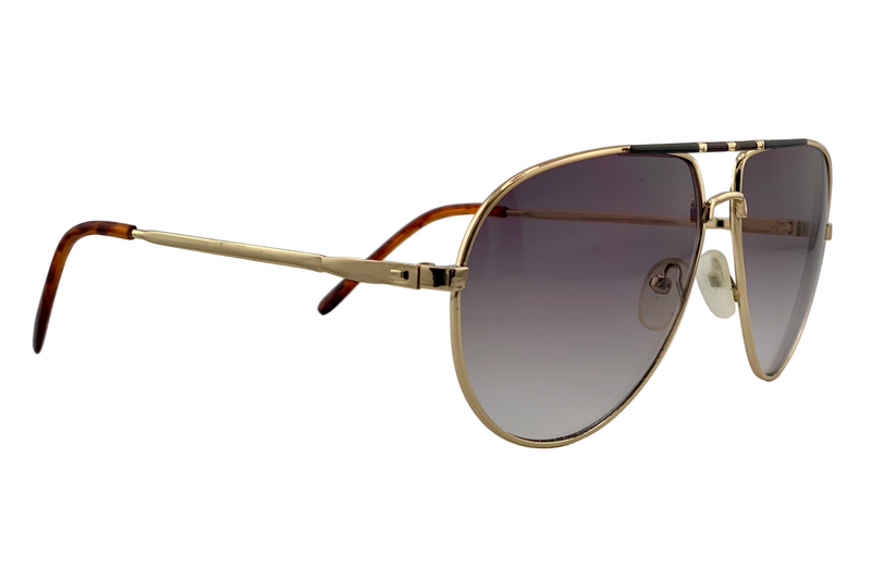 GOLD METAL AVIATOR WITH PURPLE GRAD LENSES