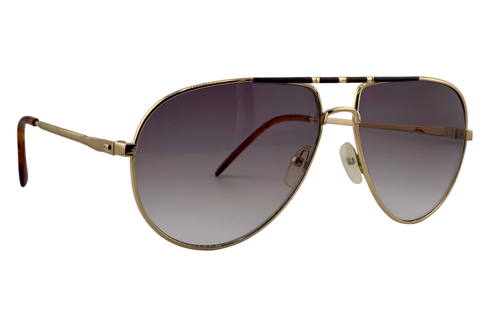 GOLD METAL AVIATOR WITH PURPLE GRAD LENSES