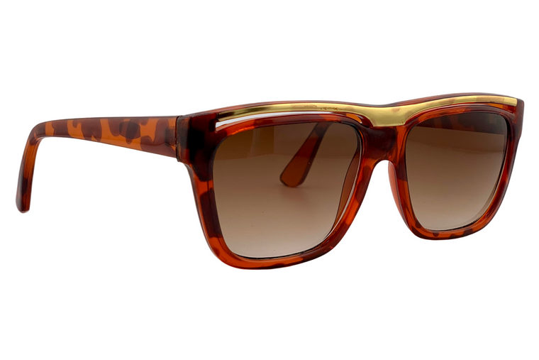 TORT/GOLD SQUARE FRAME WITH BROWN GRAD LENSES