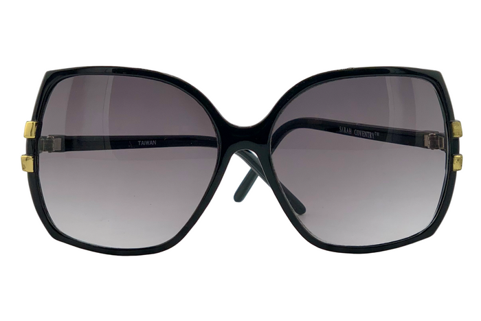 BLACK/GOLD SQUARE FRAME WITH SMOKE GRAD LENSES