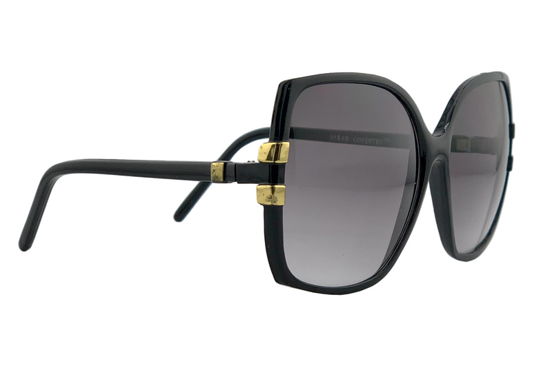 BLACK/GOLD SQUARE FRAME WITH SMOKE GRAD LENSES