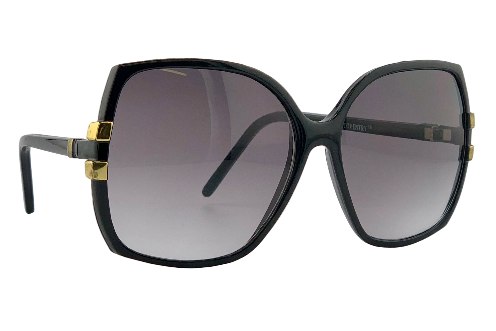 BLACK/GOLD SQUARE FRAME WITH SMOKE GRAD LENSES