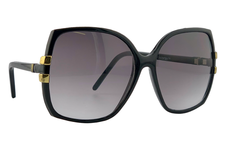 BLACK/GOLD SQUARE FRAME WITH SMOKE GRAD LENSES