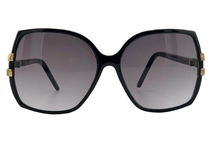 BLACK/GOLD SQUARE FRAME WITH SMOKE GRAD LENSES