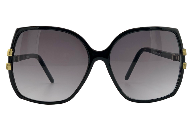 BLACK/GOLD SQUARE FRAME WITH SMOKE GRAD LENSES