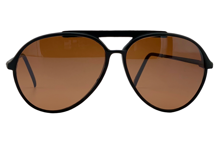 BLACK AVIATOR WITH BROWN LENS
