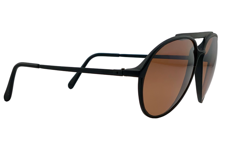 BLACK AVIATOR WITH BROWN LENS