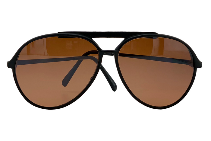 BLACK AVIATOR WITH BROWN LENS