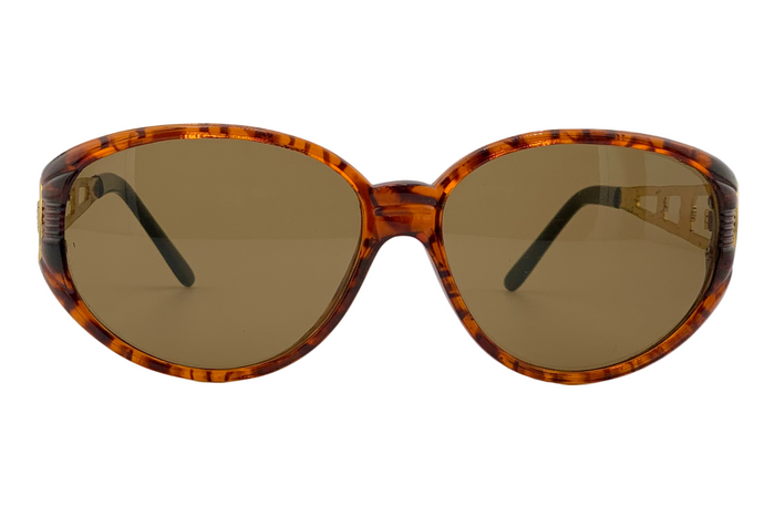 TORT/GOLD OVAL FRAME WITH BROWN LENSES