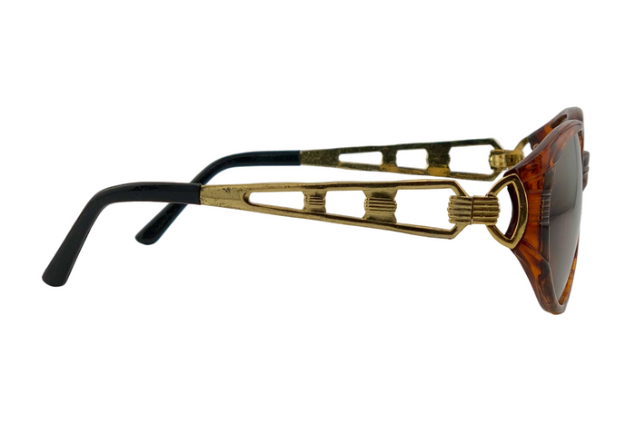 TORT/GOLD OVAL FRAME WITH BROWN LENSES