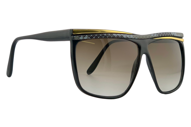 BLACK/GOLD/GREY OVERSIZED SQUARE WITH BROWN GRAD LENSES
