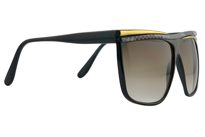 BLACK/GOLD/GREY OVERSIZED SQUARE WITH BROWN GRAD LENSES