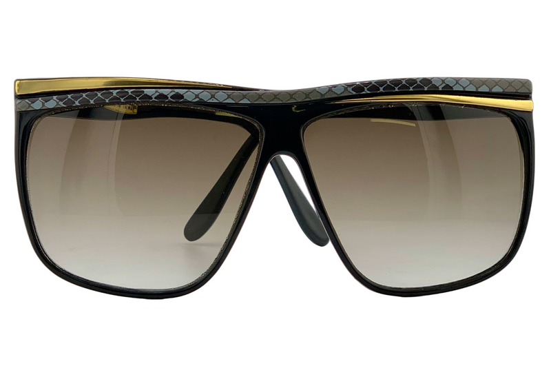 BLACK/GOLD/GREY OVERSIZED SQUARE WITH BROWN GRAD LENSES