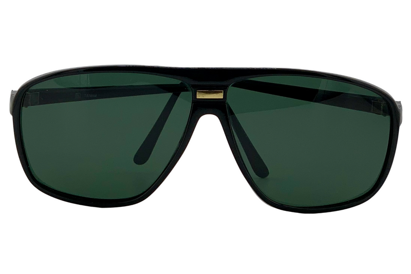 BLACK/GOLD SQUARE FRAME WITH GREEN LENSES