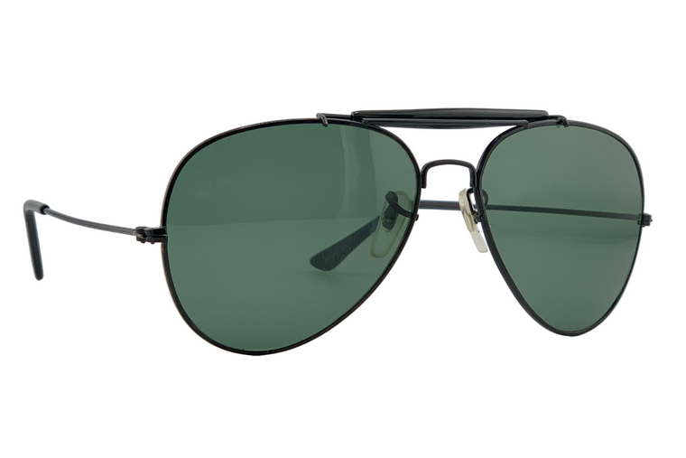 BLACK AVIATOR WITH GREEN LENSES