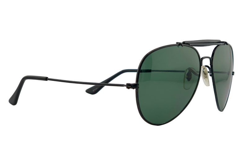 BLACK AVIATOR WITH GREEN LENSES