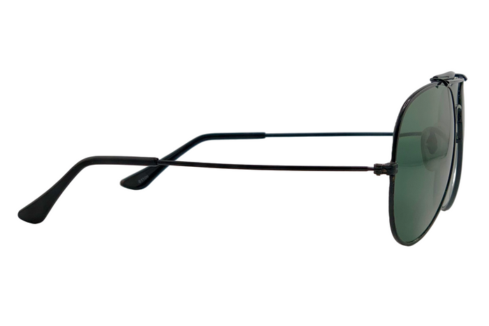 BLACK AVIATOR WITH GREEN LENSES