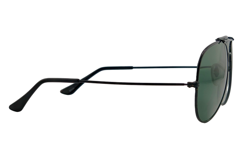 BLACK AVIATOR WITH GREEN LENSES