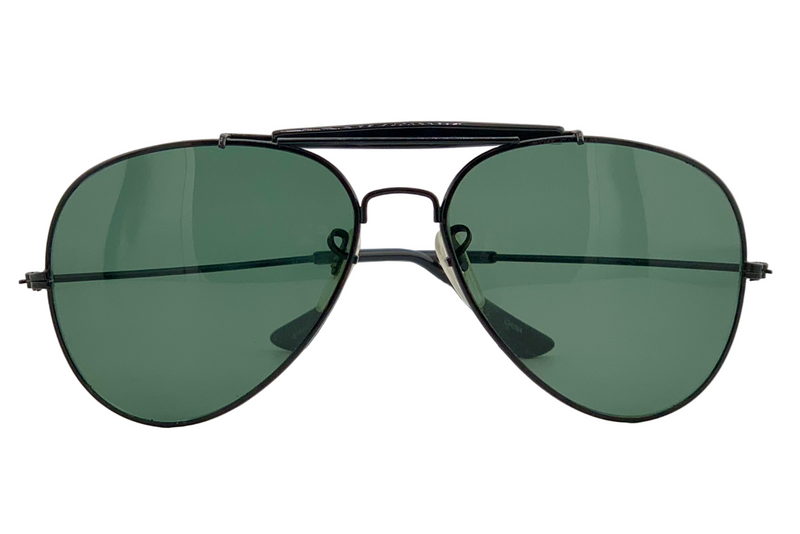 BLACK AVIATOR WITH GREEN LENSES