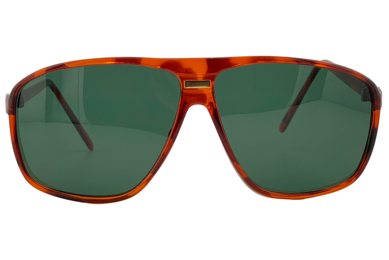 TORT/GOLD SQUARE FRAME WITH GREEN LENSES