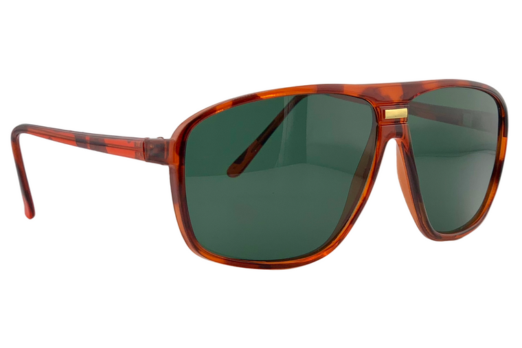 TORT/GOLD SQUARE FRAME WITH GREEN LENSES